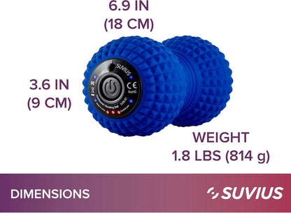 Vibrating Peanut Roller - 4 Vibration Levels - Rechargeable - Muscle Roller for Deep Tissue Massage and Muscle Recovery - Massager for Back, Neck, Foot, Leg, and Body - Black