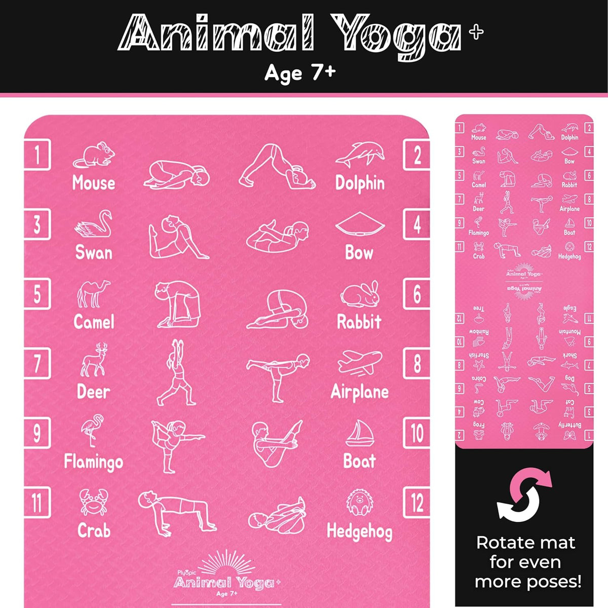 Kids Yoga Mat - Non-Slip Lightweight TPE Exercise Mat - Ideal for Boys & Girls (Ages 3-12), Toddlers & Children in Kindergarten, Preschool, School. PVC Free. 6mm Thick. Carry Strap