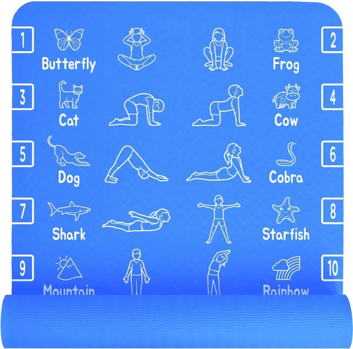 Kids Yoga Mat - Non-Slip Lightweight TPE Exercise Mat - Ideal for Boys & Girls (Ages 3-12), Toddlers & Children in Kindergarten, Preschool, School. PVC Free. 6mm Thick. Carry Strap