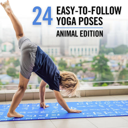 Kids Yoga Mat - Non-Slip Lightweight TPE Exercise Mat - Ideal for Boys & Girls (Ages 3-12), Toddlers & Children in Kindergarten, Preschool, School. PVC Free. 6mm Thick. Carry Strap