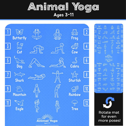 Kids Yoga Mat - Non-Slip Lightweight TPE Exercise Mat - Ideal for Boys & Girls (Ages 3-12), Toddlers & Children in Kindergarten, Preschool, School. PVC Free. 6mm Thick. Carry Strap