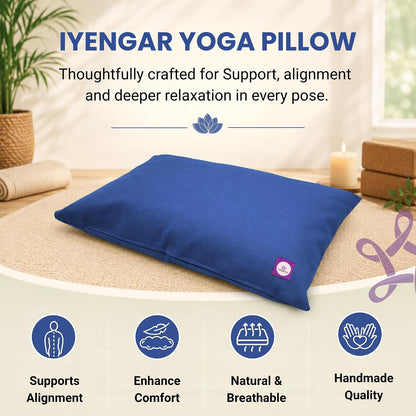Yoga Pillow, Yoga Pillow for Meditation Practices, Versatile Meditation Bolster, Comfortable Floor & Kneeling Pillow, Iyengar yoga pilow - Comfort for Every Practice