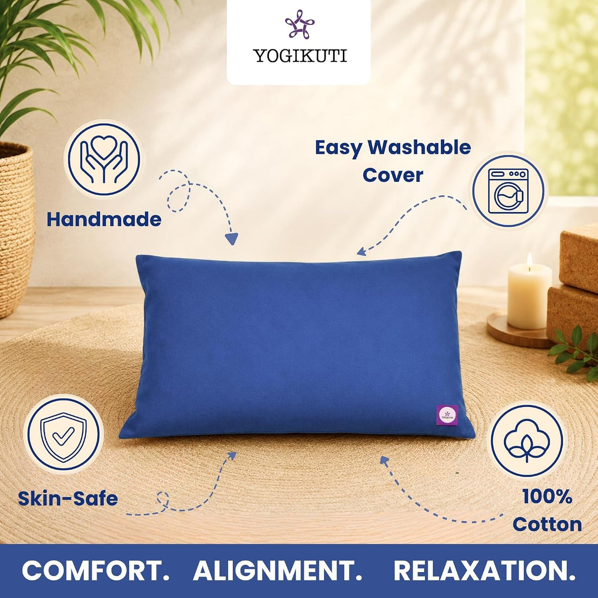 Yoga Pillow, Yoga Pillow for Meditation Practices, Versatile Meditation Bolster, Comfortable Floor & Kneeling Pillow, Iyengar yoga pilow - Comfort for Every Practice