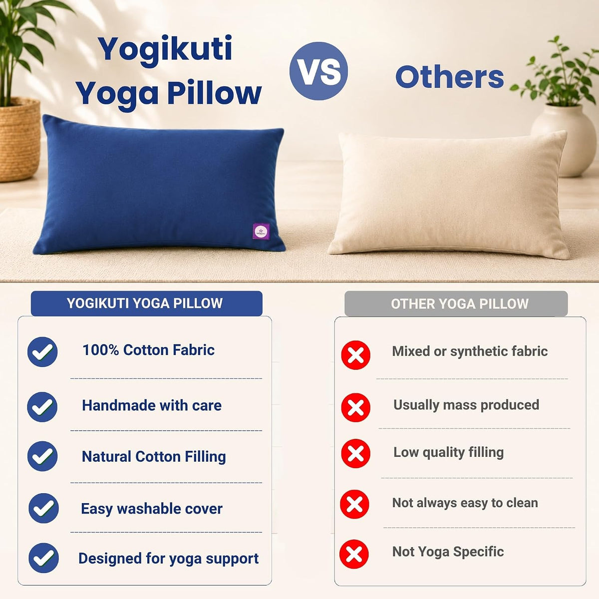 Yoga Pillow, Yoga Pillow for Meditation Practices, Versatile Meditation Bolster, Comfortable Floor & Kneeling Pillow, Iyengar yoga pilow - Comfort for Every Practice