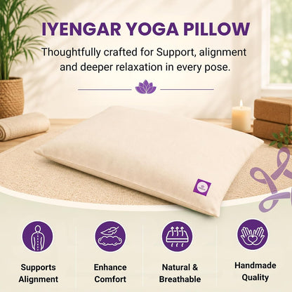 Yoga Pillow, Yoga Pillow for Meditation Practices, Versatile Meditation Bolster, Comfortable Floor & Kneeling Pillow, Iyengar yoga pilow - Comfort for Every Practice
