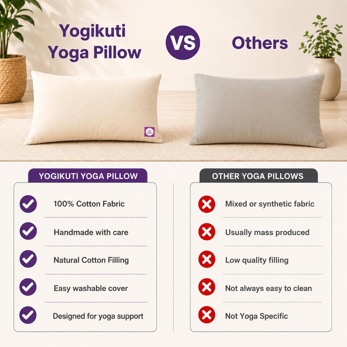 Yoga Pillow, Yoga Pillow for Meditation Practices, Versatile Meditation Bolster, Comfortable Floor & Kneeling Pillow, Iyengar yoga pilow - Comfort for Every Practice