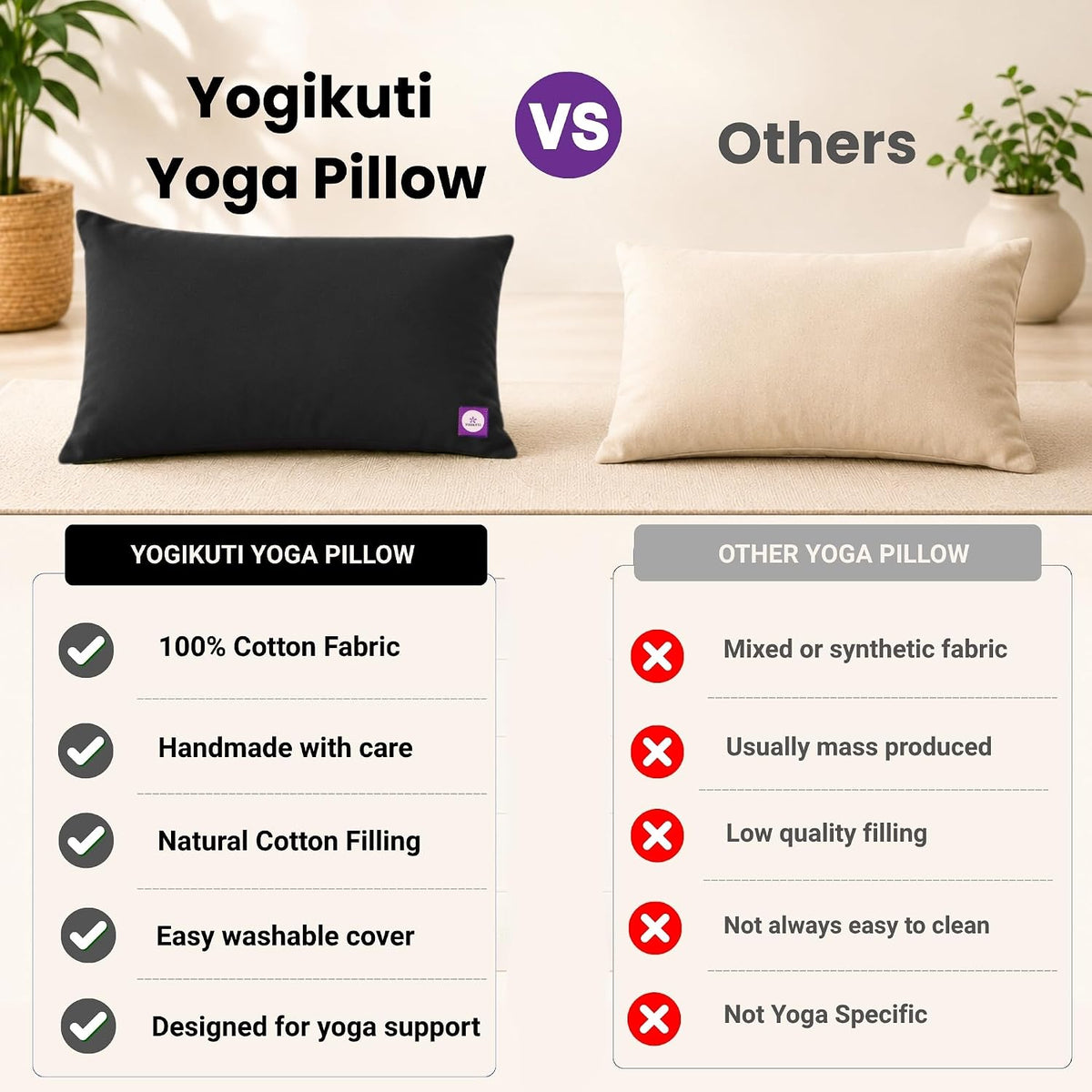 Yoga Pillow, Yoga Pillow for Meditation Practices, Versatile Meditation Bolster, Comfortable Floor & Kneeling Pillow, Iyengar yoga pilow - Comfort for Every Practice
