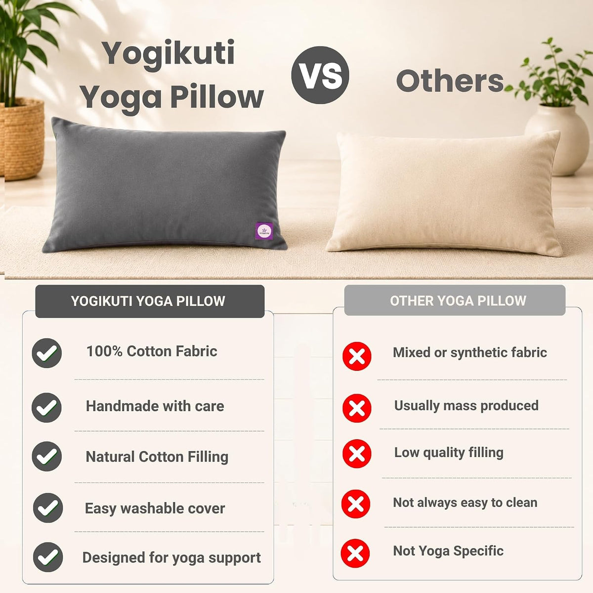 Yoga Pillow, Yoga Pillow for Meditation Practices, Versatile Meditation Bolster, Comfortable Floor & Kneeling Pillow, Iyengar yoga pilow - Comfort for Every Practice