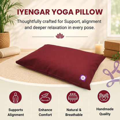 Yoga Pillow, Yoga Pillow for Meditation Practices, Versatile Meditation Bolster, Comfortable Floor & Kneeling Pillow, Iyengar yoga pilow - Comfort for Every Practice