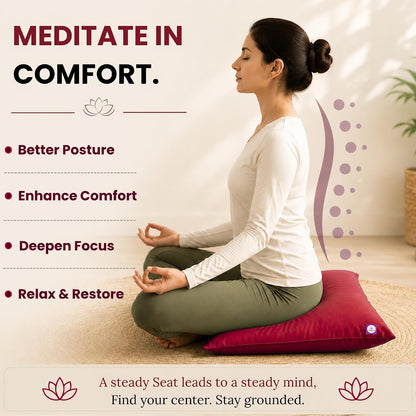 Yoga Pillow, Yoga Pillow for Meditation Practices, Versatile Meditation Bolster, Comfortable Floor & Kneeling Pillow, Iyengar yoga pilow - Comfort for Every Practice