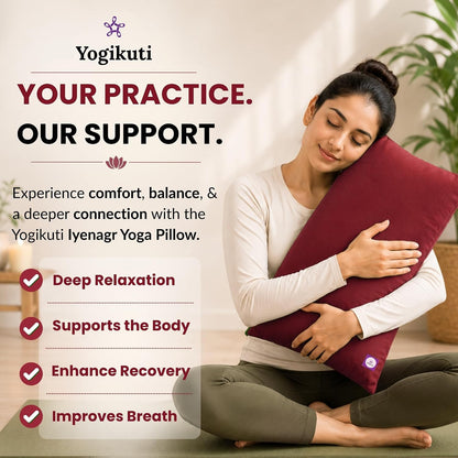 Yoga Pillow, Yoga Pillow for Meditation Practices, Versatile Meditation Bolster, Comfortable Floor & Kneeling Pillow, Iyengar yoga pilow - Comfort for Every Practice