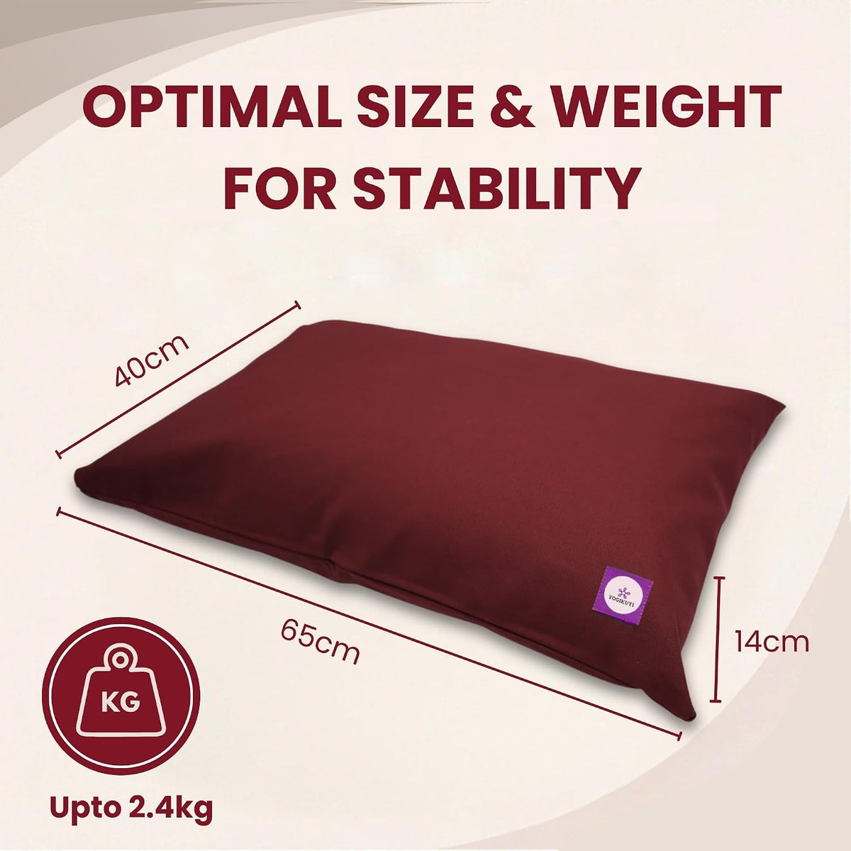 Yoga Pillow, Yoga Pillow for Meditation Practices, Versatile Meditation Bolster, Comfortable Floor & Kneeling Pillow, Iyengar yoga pilow - Comfort for Every Practice