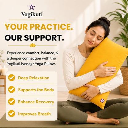 Yoga Pillow, Yoga Pillow for Meditation Practices, Versatile Meditation Bolster, Comfortable Floor & Kneeling Pillow, Iyengar yoga pilow - Comfort for Every Practice
