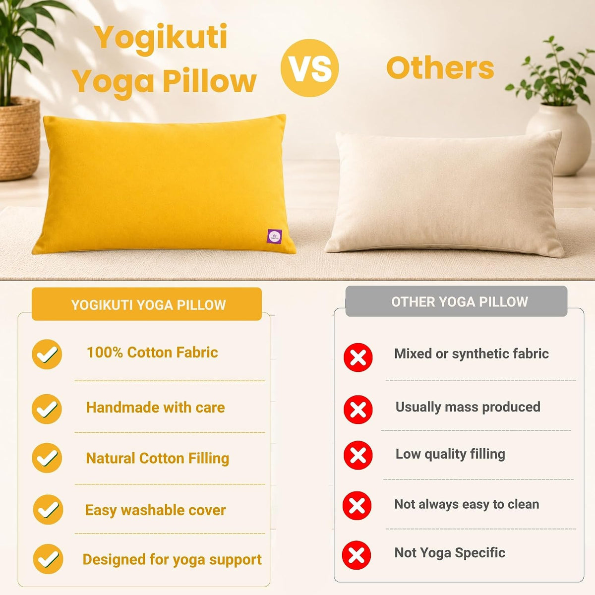Yoga Pillow, Yoga Pillow for Meditation Practices, Versatile Meditation Bolster, Comfortable Floor & Kneeling Pillow, Iyengar yoga pilow - Comfort for Every Practice