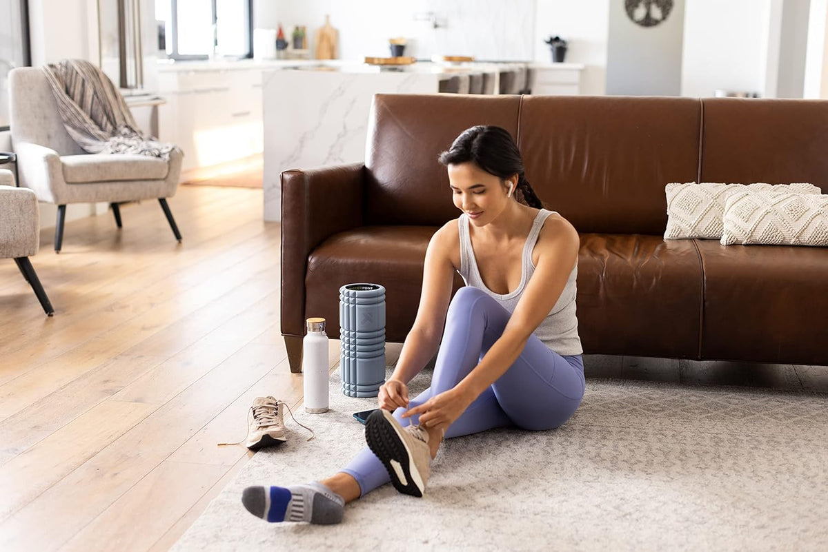 Therapy Grid Patented Multi-Density Foam Massage Roller (80% Recycled) Exercise, Deep Tissue Muscle Recovery - Muscle Pain&Tightness, Improves Circulation (13"), Blue
