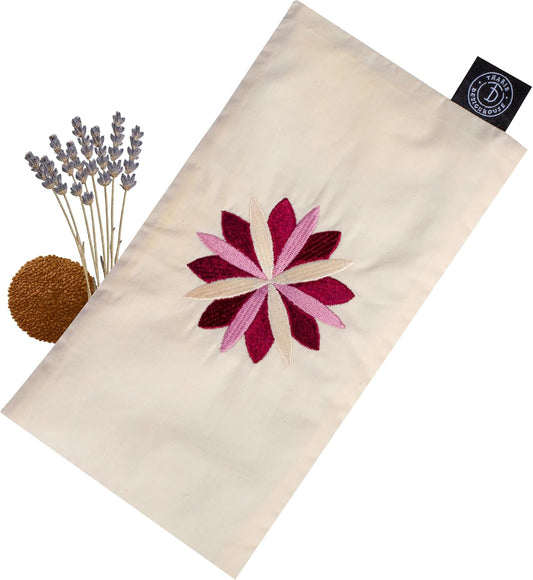 Tharie Organic Cotton Aromatherapy Eye Pillow with Flaxseed & Lavender, Hot & Cold Use, 23 x 13 cm