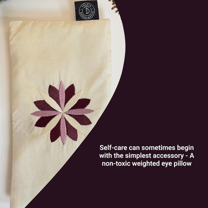 Tharie Organic Cotton Aromatherapy Eye Pillow with Flaxseed & Lavender, Hot & Cold Use, 23 x 13 cm