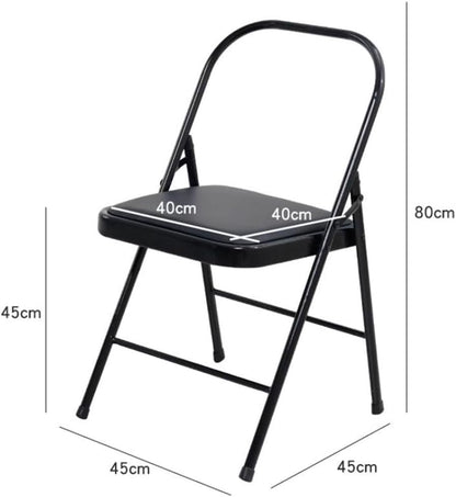 Iyengar Yoga Chair, Folding Yoga Auxiliary Chair, Foldable Yoga Chair with Non-Slip Feet Covers for Flexibility and Strength Training(Blue)