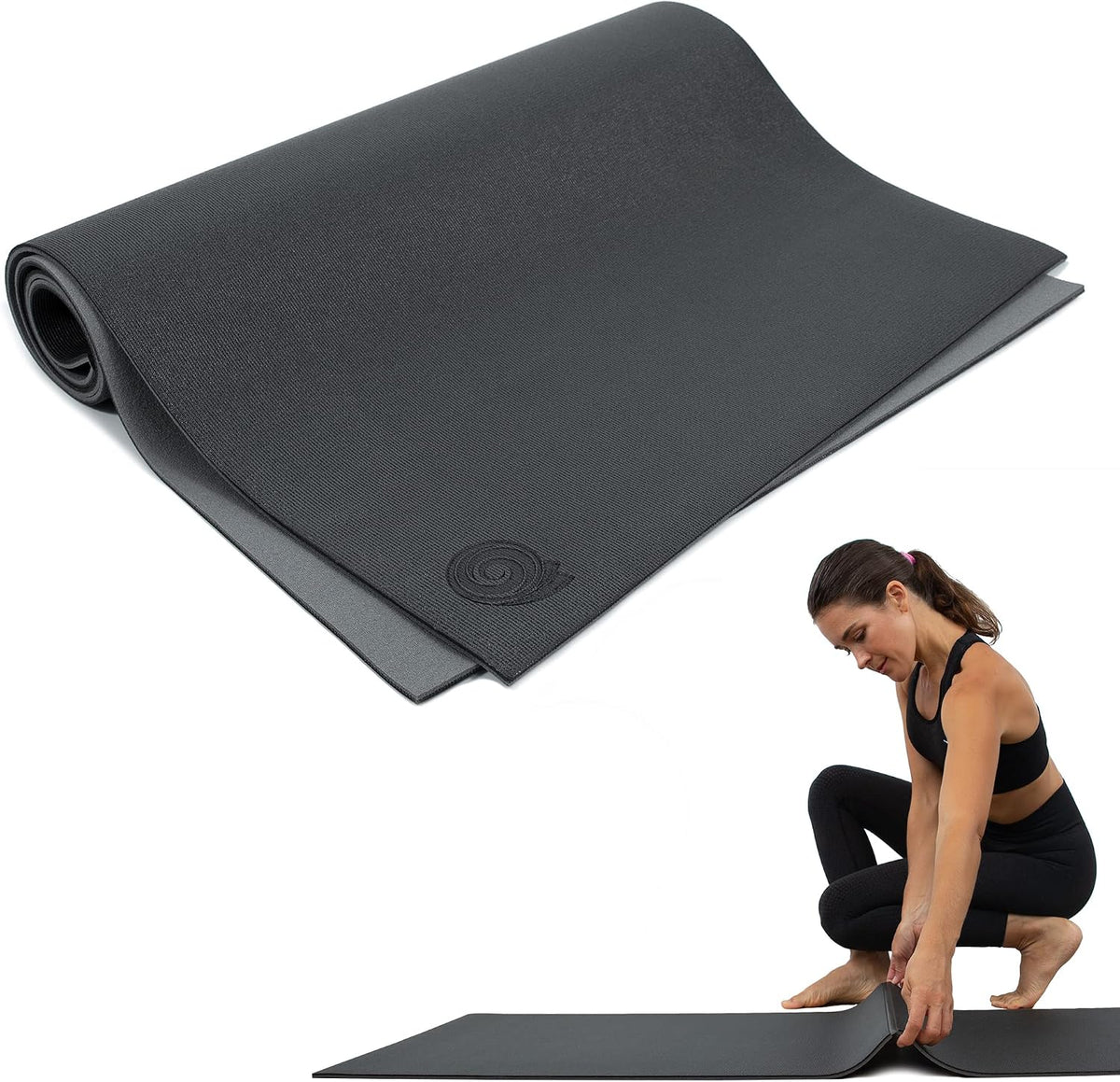 Fold & Roll Yoga Mat - Patented Design, Cleaner Alternative to Traditional Yoga Mats, 6mm Thick, 7P Free, SGS Certified, 68" x 24"