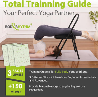 Yoga Auxiliary Chair with Lumbar Back Support for Abs & Core, Balance Handstand, Flexibility and Strength Training and Back Pain Relieving.