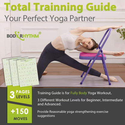 Yoga Auxiliary Chair with Lumbar Back Support for Abs & Core, Balance Handstand, Flexibility and Strength Training and Back Pain Relieving.
