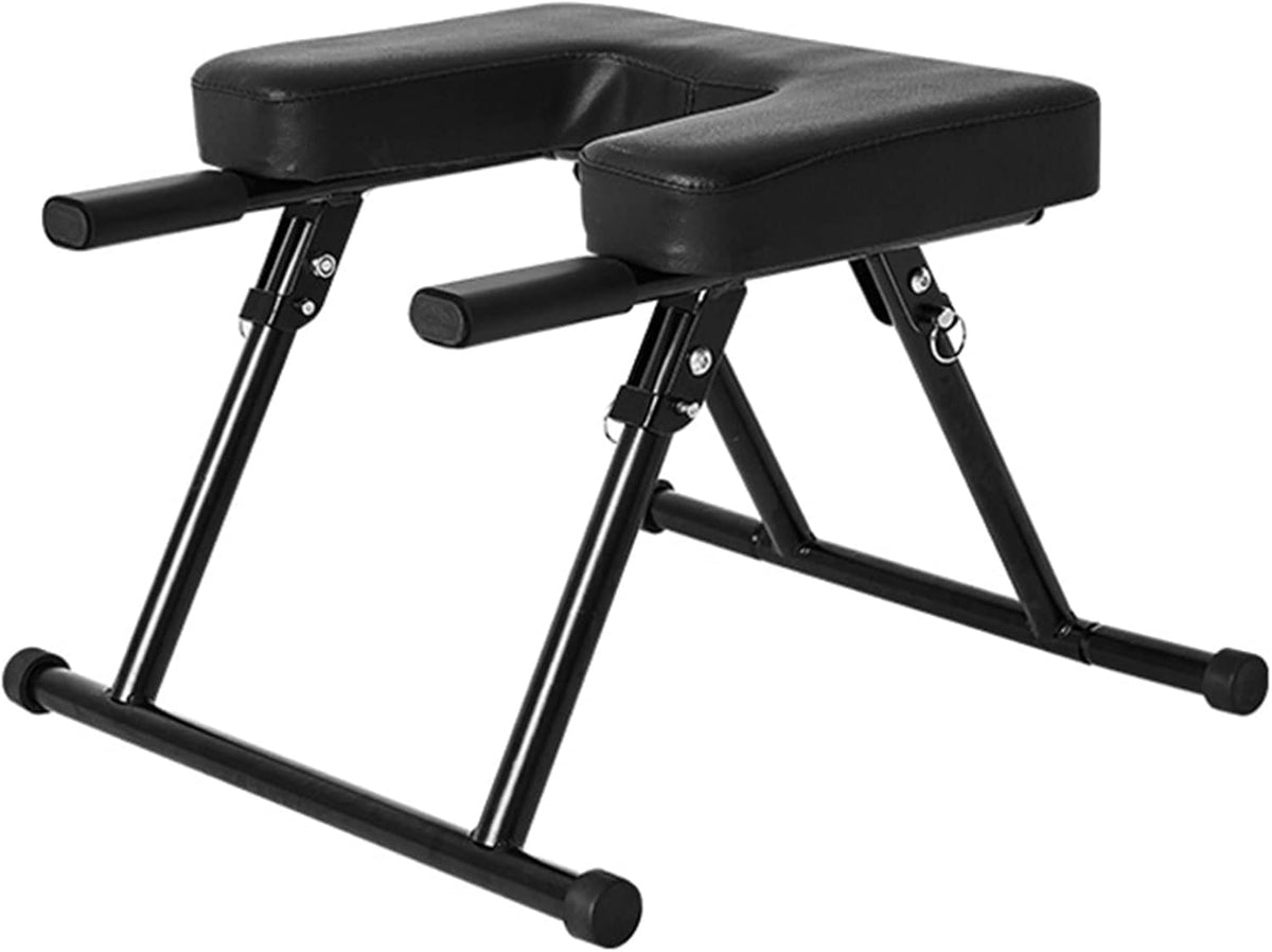 Yoga Headstand Bench, Foldable Inversion Chair with Armrests, for Home Gym and Yoga Studio,Black/White, 49×51×36 cm,49 * 51 * 36cm-Black