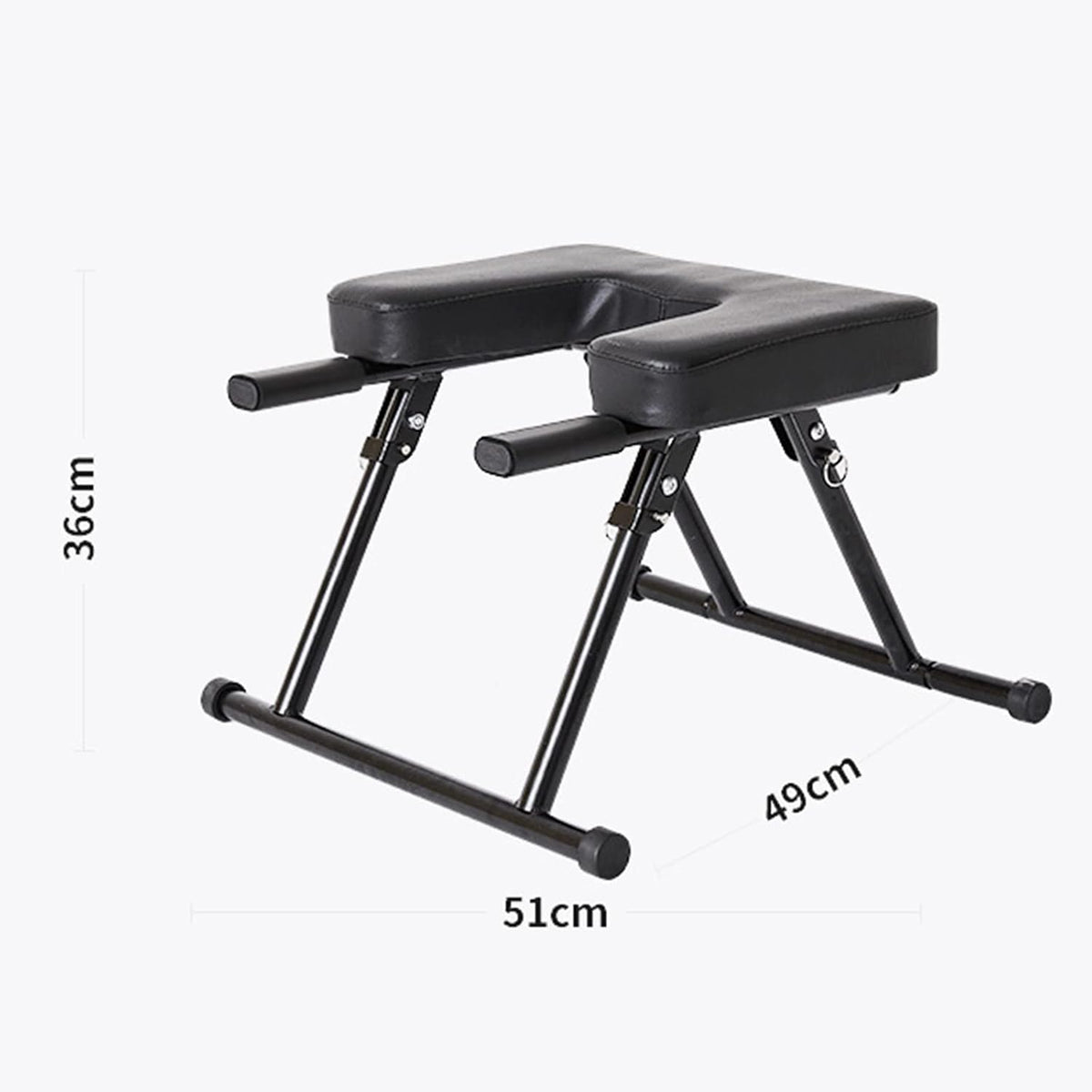 Yoga Headstand Bench, Foldable Inversion Chair with Armrests, for Home Gym and Yoga Studio,Black/White, 49×51×36 cm,49 * 51 * 36cm-Black