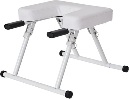 Yoga Headstand Bench, Foldable Inversion Chair with Armrests, for Home Gym and Yoga Studio,Black/White, 49×51×36 cm,49 * 51 * 36cm-Black