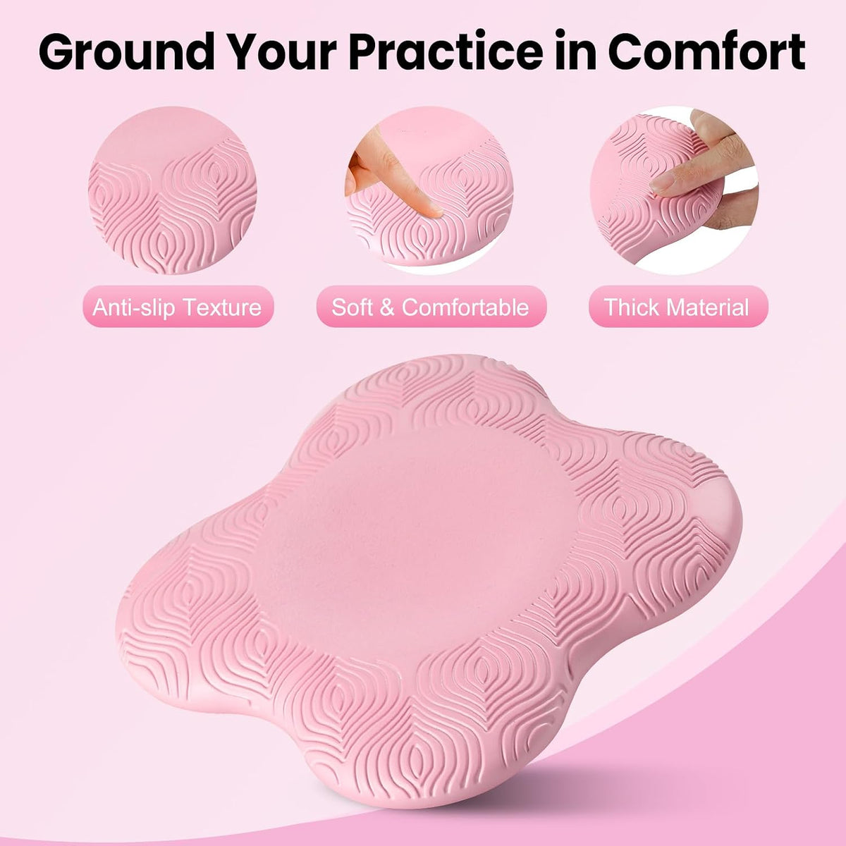 2 Pack Yoga Knee Pads Mat Set - Extra Thick Foam Kneeling Pad Cushion for Knees, Elbows, Wrists, Head - Yoga Essentials for Women Men, Non-Slip Pilates, Meditation, Floor Workouts