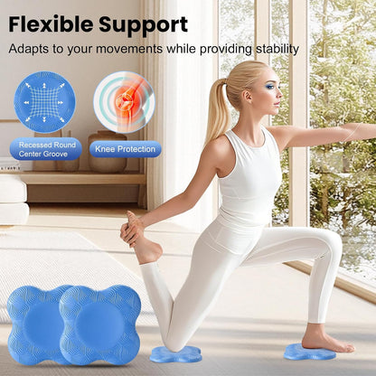 2 Pack Yoga Knee Pads Mat Set - Extra Thick Foam Kneeling Pad Cushion for Knees, Elbows, Wrists, Head - Yoga Essentials for Women Men, Non-Slip Pilates, Meditation, Floor Workouts