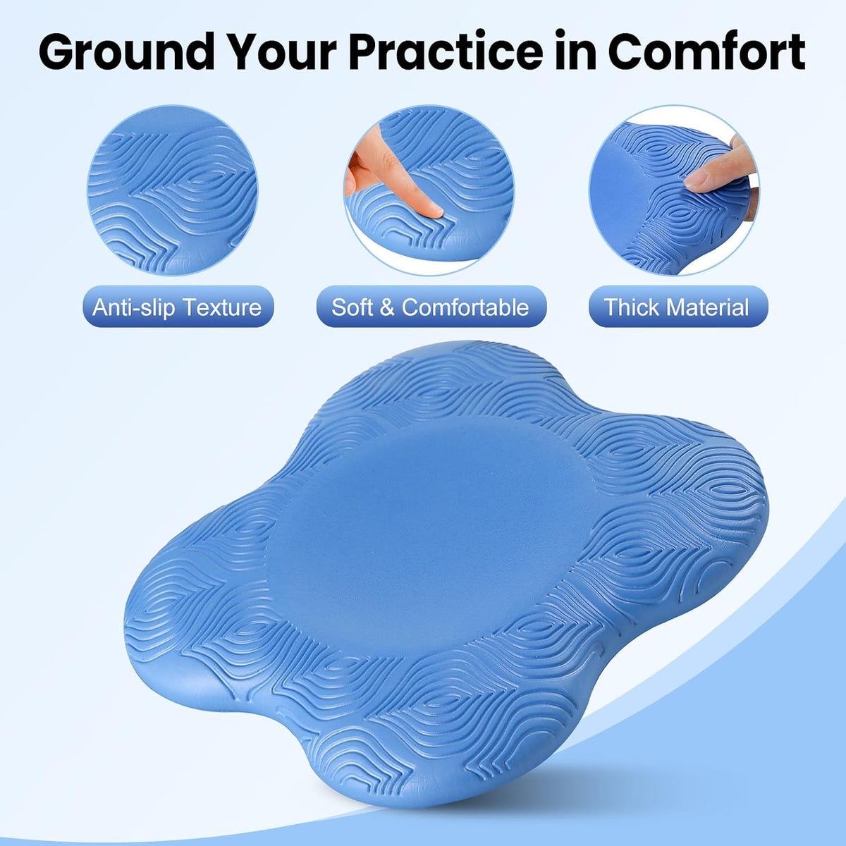 2 Pack Yoga Knee Pads Mat Set - Extra Thick Foam Kneeling Pad Cushion for Knees, Elbows, Wrists, Head - Yoga Essentials for Women Men, Non-Slip Pilates, Meditation, Floor Workouts