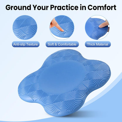 2 Pack Yoga Knee Pads Mat Set - Extra Thick Foam Kneeling Pad Cushion for Knees, Elbows, Wrists, Head - Yoga Essentials for Women Men, Non-Slip Pilates, Meditation, Floor Workouts