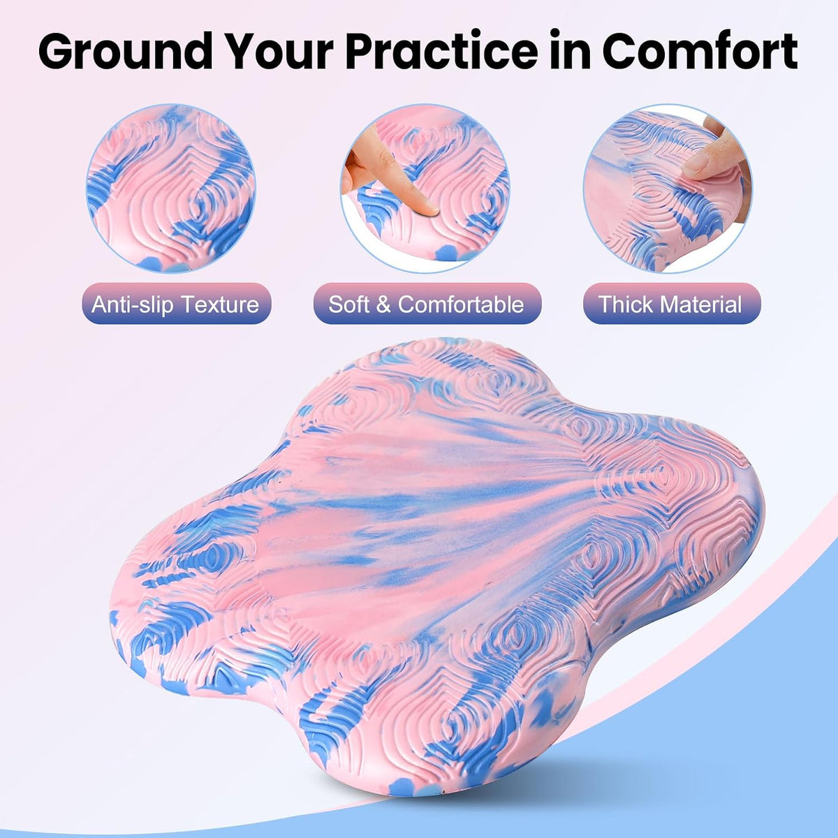 2 Pack Yoga Knee Pads Mat Set - Extra Thick Foam Kneeling Pad Cushion for Knees, Elbows, Wrists, Head - Yoga Essentials for Women Men, Non-Slip Pilates, Meditation, Floor Workouts
