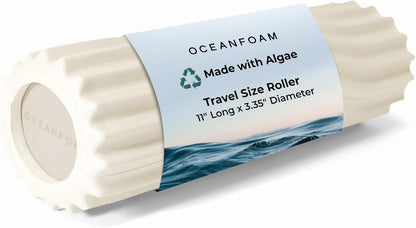 Ripple Travel Foam Roller (11" x 3.35") Firm Mini Foam Roller for Physical Therapy, Deep Tissue Massage, Back Pain - High Density, Ergonomic Wave Textured - Yoga, Pilates, Exercise (Natural) - Colors B