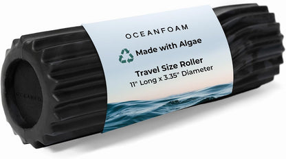 Ripple Travel Foam Roller (11" x 3.35") Firm Mini Foam Roller for Physical Therapy, Deep Tissue Massage, Back Pain - High Density, Ergonomic Wave Textured - Yoga, Pilates, Exercise (Natural) - Colors B