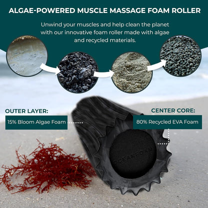 Ripple Travel Foam Roller (11" x 3.35") Firm Mini Foam Roller for Physical Therapy, Deep Tissue Massage, Back Pain - High Density, Ergonomic Wave Textured - Yoga, Pilates, Exercise (Natural) - Colors B