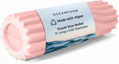 Ripple Travel Foam Roller (11" x 3.35") Firm Mini Foam Roller for Physical Therapy, Deep Tissue Massage, Back Pain - High Density, Ergonomic Wave Textured - Yoga, Pilates, Exercise (Natural) - Colors B