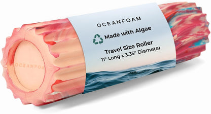 Ripple Travel Foam Roller (11" x 3.35") Firm Mini Foam Roller for Physical Therapy, Deep Tissue Massage, Back Pain - High Density, Ergonomic Wave Textured - Yoga, Pilates, Exercise (Natural) - Colors B