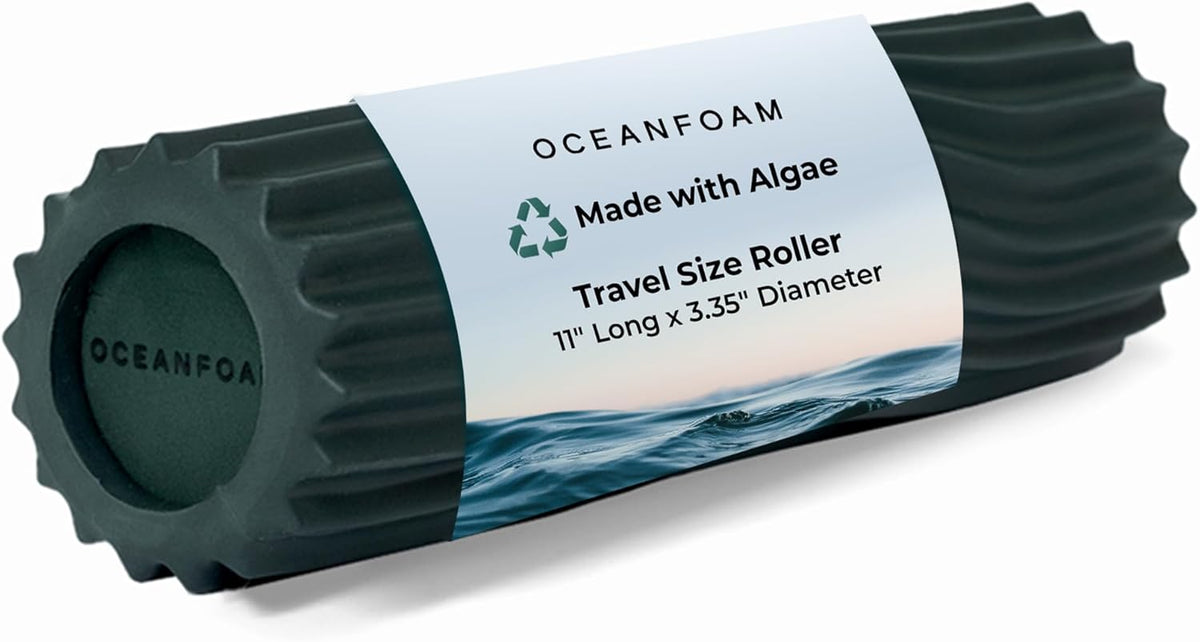 Ripple Travel Foam Roller (11" x 3.35") Firm Mini Foam Roller for Physical Therapy, Deep Tissue Massage, Back Pain - High Density, Ergonomic Wave Textured - Yoga, Pilates, Exercise (Natural) - Colors B
