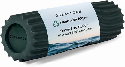 Ripple Travel Foam Roller (11" x 3.35") Firm Mini Foam Roller for Physical Therapy, Deep Tissue Massage, Back Pain - High Density, Ergonomic Wave Textured - Yoga, Pilates, Exercise (Natural) - Colors B