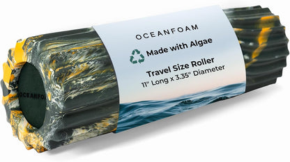 Ripple Travel Foam Roller (11" x 3.35") Firm Mini Foam Roller for Physical Therapy, Deep Tissue Massage, Back Pain - High Density, Ergonomic Wave Textured - Yoga, Pilates, Exercise (Natural) - Colors B