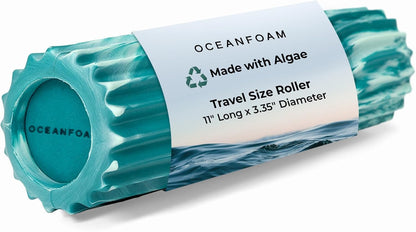 Ripple Travel Foam Roller (11" x 3.35") Firm Mini Foam Roller for Physical Therapy, Deep Tissue Massage, Back Pain - High Density, Ergonomic Wave Textured - Yoga, Pilates, Exercise (Natural) - Colors B