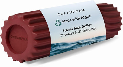 Ripple Travel Foam Roller (11" x 3.35") Firm Mini Foam Roller for Physical Therapy, Deep Tissue Massage, Back Pain - High Density, Ergonomic Wave Textured - Yoga, Pilates, Exercise (Natural) - Colors B