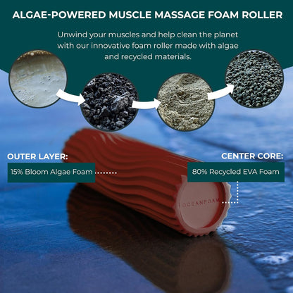 Ripple Travel Foam Roller (11" x 3.35") Firm Mini Foam Roller for Physical Therapy, Deep Tissue Massage, Back Pain - High Density, Ergonomic Wave Textured - Yoga, Pilates, Exercise (Natural) - Colors B