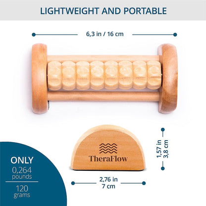 Foot Roller for Plantar Fasciitis Relief and Neuropathy Pain Relief for Feet - Wooden Foot Massager Roller Acupressure Tool with Reflexology Chart - Mom Gifts for Women and Men