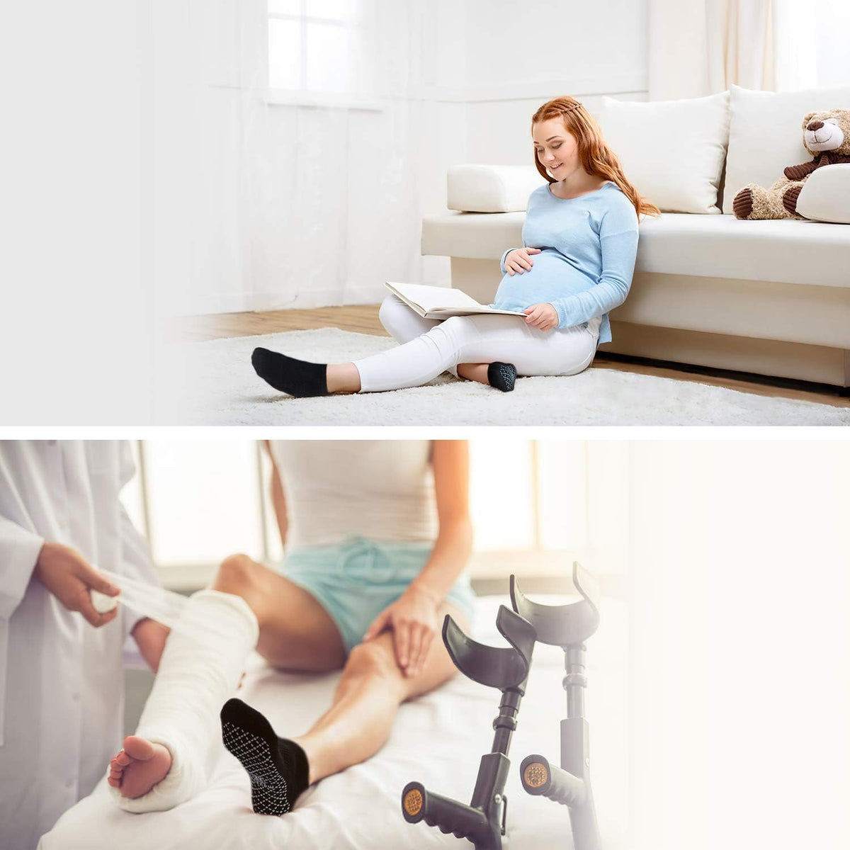Unisex Non Slip Grip Socks for Yoga Pilates Barre Home & Hospital
