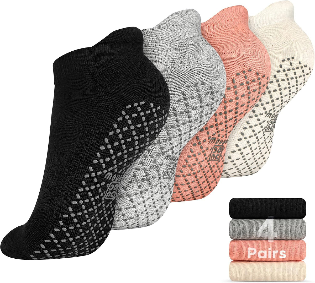 Unisex Non Slip Grip Socks for Yoga Pilates Barre Home & Hospital