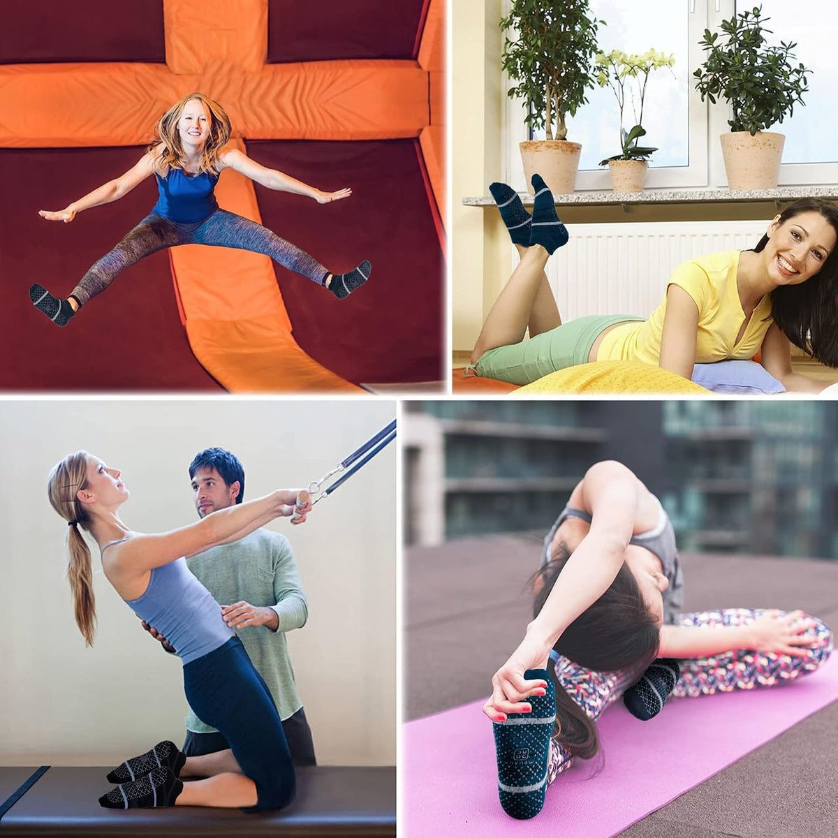 Unisex Non Slip Grip Socks for Yoga Pilates Barre Home & Hospital
