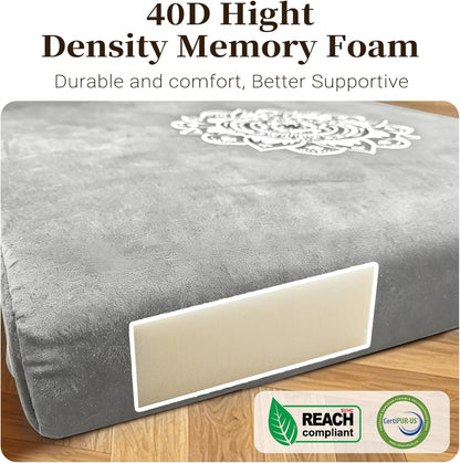 Meditation Cushion Set with High-Density Foam : 26.4" Large Floor Pillow for Yoga, Meditation, Sitting，Zafu & Zabuton Removable Washable Luxe Velvet Cover