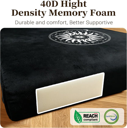 Meditation Cushion Set with High-Density Foam : 26.4" Large Floor Pillow for Yoga, Meditation, Sitting，Zafu & Zabuton Removable Washable Luxe Velvet Cover